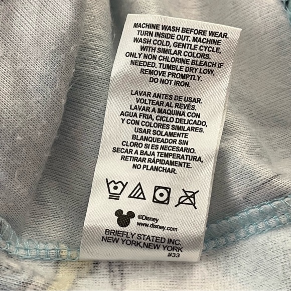Disney 100 Pajama Top Button Front Christmas Cartoon Print Blue S - Picture 4 of 5